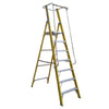 ESCALERA FIBRA VIDRIO PLATAFORMA 7 PELDAÑOS