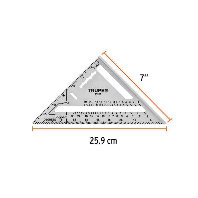 ESCUADRA DE ALUMINIO TRUPER PARA MURO DE YESO 7 ET-7A (15131)