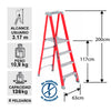 ESCALERA FIBRA VIDRIO TIJERA PLATAFORMA 4 PELDAÑOS LOUISVILLE
