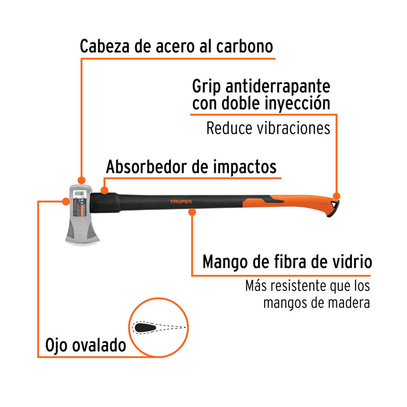 HACHA TRUPER MICHIGAN M/FIBRA DE VIDRIO 4.0 LBS. # HM-4FX (11133)