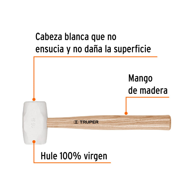 MACETAS DE GOMA TRUPER PARA DESABOLLAR FINO 16 OZ # MH-16 (16931)