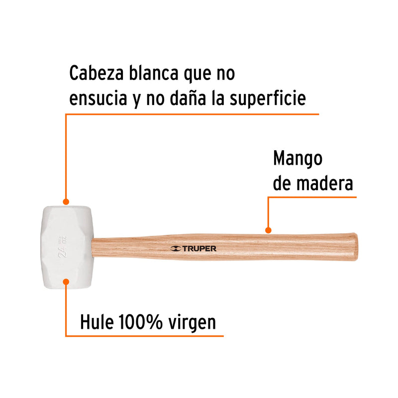 MACETA DE GOMA TRUPER PARA DESABOLLAR FINO 24 OZ # MH-24 (16932)