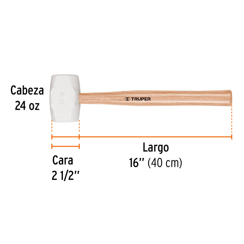 MACETA DE GOMA TRUPER PARA DESABOLLAR FINO 24 OZ # MH-24 (16932)