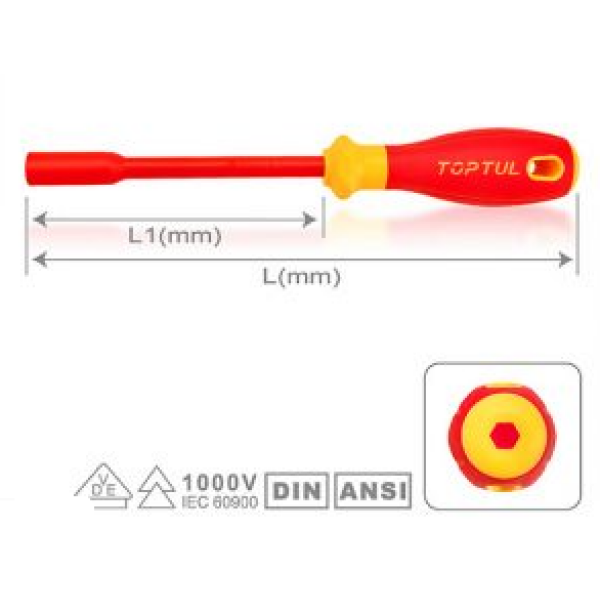 ATORNILLADOR HEXAGONAL AISLADO 6.0 MM