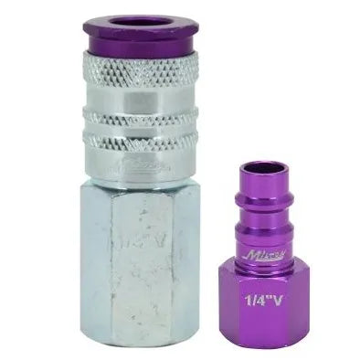 Racord hembra a/flujo 1/4 npt purpura (761vc-20) - MILTON