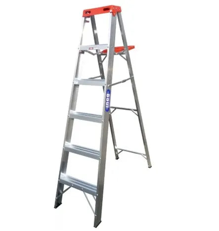 Escalera tijera alum.183 mt 6 pel.roja (10546207) - INCO