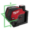 NIVEL LASER DOS LINEAS Y PUNTOS VERDE BATERIA M12 (3622-20) MILWAUKEE