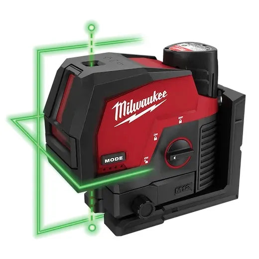 NIVEL LASER DOS LINEAS Y PUNTOS VERDE BATERIA M12 (3622-20) MILWAUKEE