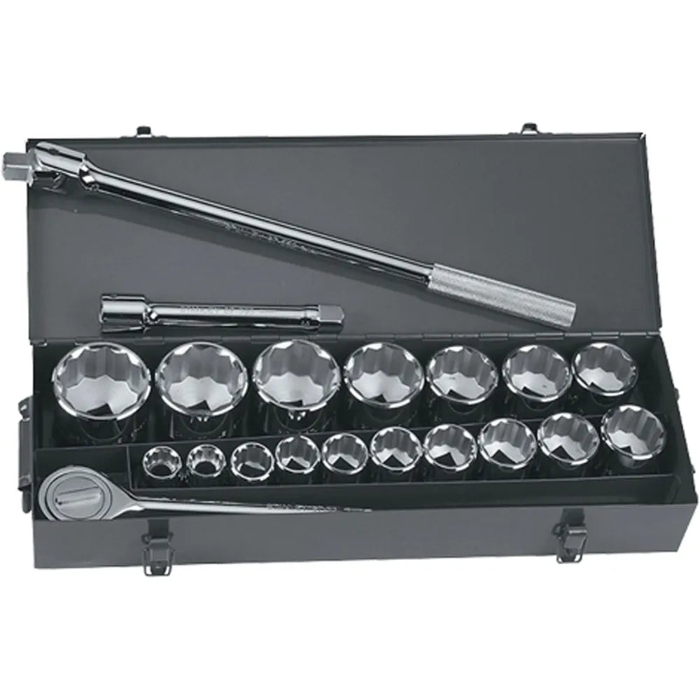 Jgo. dados 3/4 7/8-2.3/8 21 pzas. (87-557) - STANLEY
