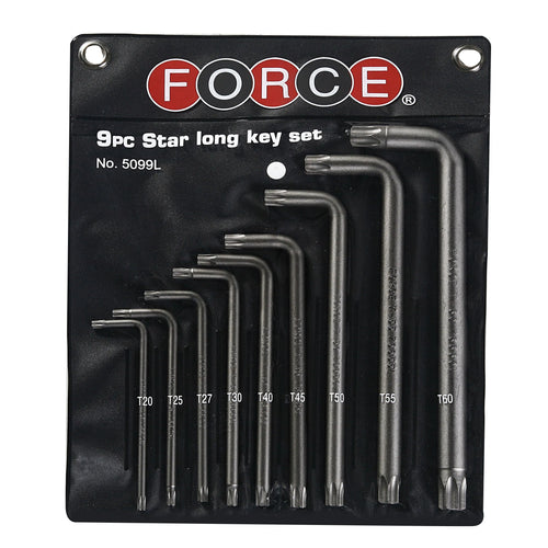 Jgo. llaves torx t20-t60 9 pzas. largas (5099l) - FORCE