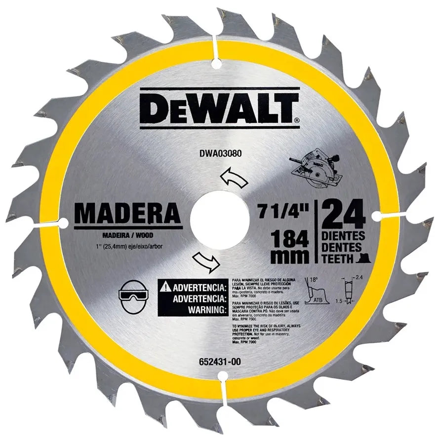Disco Sierra de 7 1/4 24 dientes - DEWALT