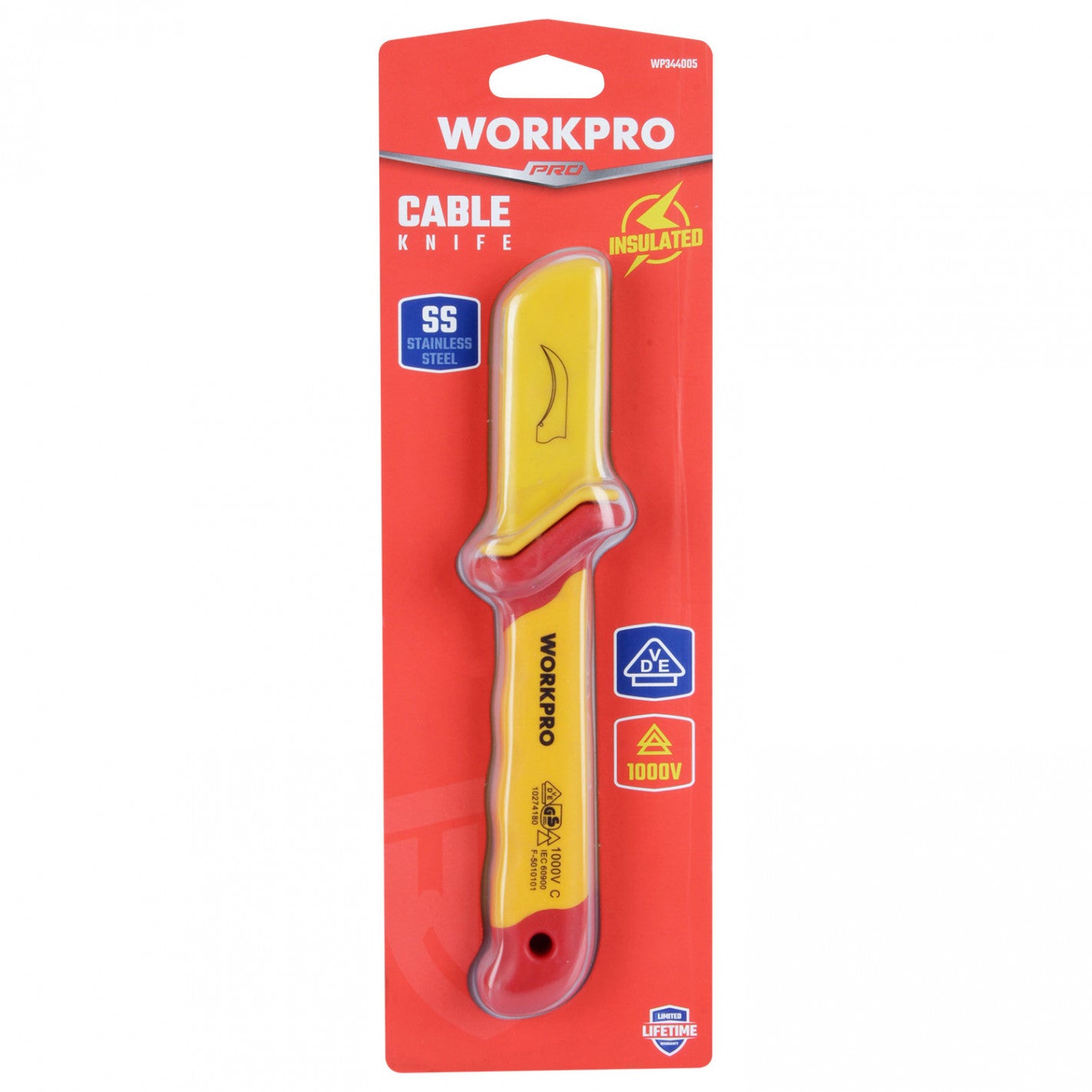 CUCHILLO CORTA CABLE GANCHO LARGO AISLADO 50x180mm