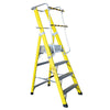 ESCALERA FIBRA VIDRIO PLATAFORMA 4 PELDAÑOS CON BARANDA DOBLE