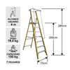 ESCALERA FIBRA VIDRIO PLATAFORMA 7 PELDAÑOS