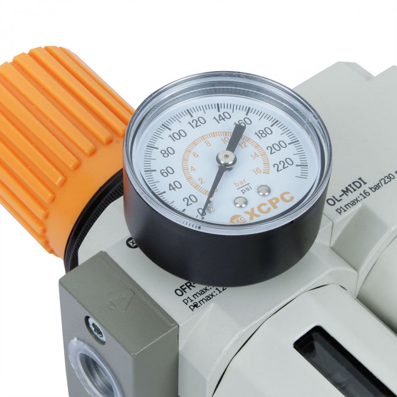 FILTRO REGULADOR LUBRICADOR DE 1/2" 0-16bar XOU-MI