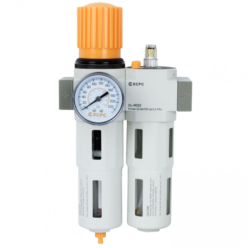 FILTRO REGULADOR LUBRICADOR DE 1/2" 0-16bar XOU-MI