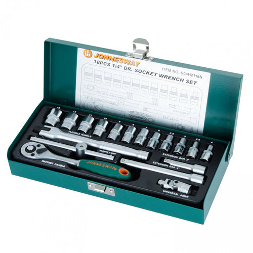 JUEGO de DADOS 1/4" 18 piezas S04H2118S