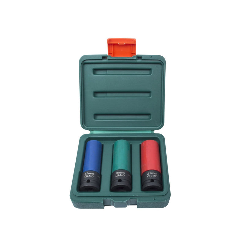 JUEGO de DADOS IMPACTO LLANTAS ALEACION 3 piezas