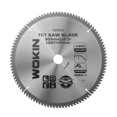 Disco Sierra TCT Aluminio 254mm(10")x30mmx80T Wokin
