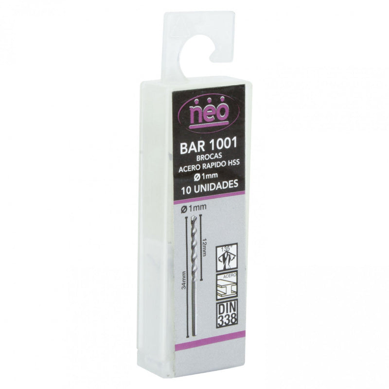 SET BROCAS HSS 1.0mm x 10 Unidades BAR 1001