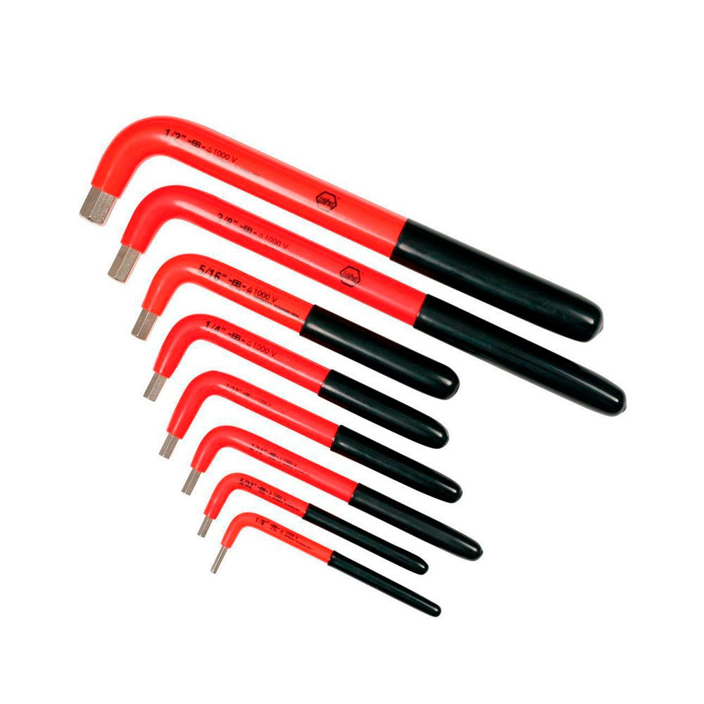 SET DE 8 LLAVES ALLEN AISLADAS A 1000V EN L. 1/8 A 1/2 WIHA