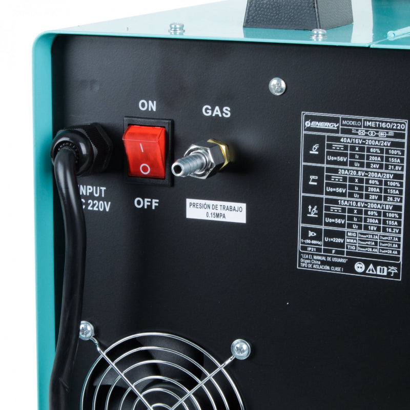 SOLDADORA 160 AMP MIG FLUX-ARCO-TIG IMET 160/220